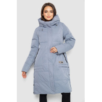 Пуховик женский удлиненный, цвет джинс, 243R320
