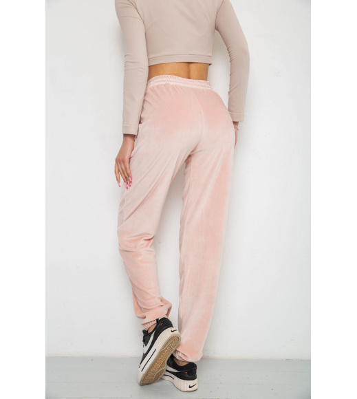 Штаны женские велюровые, цвет пудровый, 238R58168