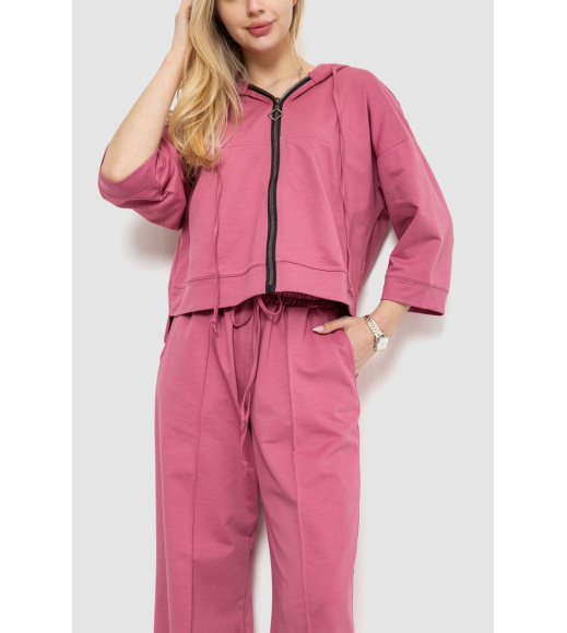 Спорт костюм женский двухнитка, цвет темно-пудровый, 102R5247