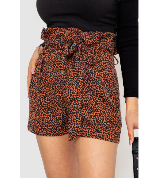 Шорты женские шифоновые, цвет коричнево-черный, 244R079