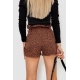 Шорты женские шифоновые, цвет коричнево-черный, 244R079