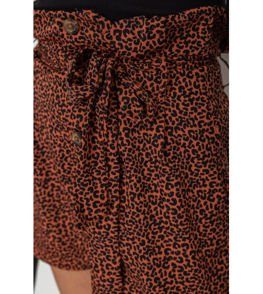 Шорты женские шифоновые, цвет коричнево-черный, 244R079