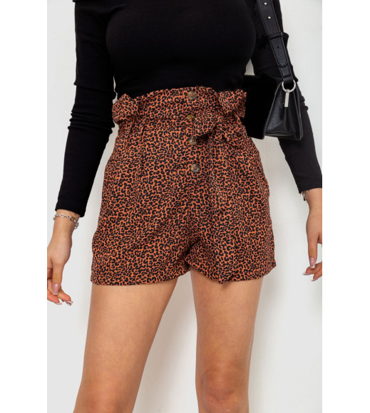 Шорты женские шифоновые, цвет коричнево-черный, 244R079