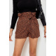 Шорты женские шифоновые, цвет коричнево-черный, 244R079