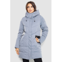 Пуховик женский удлиненный, цвет джинс, 243R335