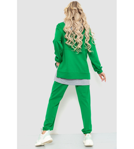 Спортивный костюм женский обманка, цвет зеленый, 102R329