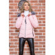 Женская демисезонная куртка, с капюшоном, розового цвета, 167R3838