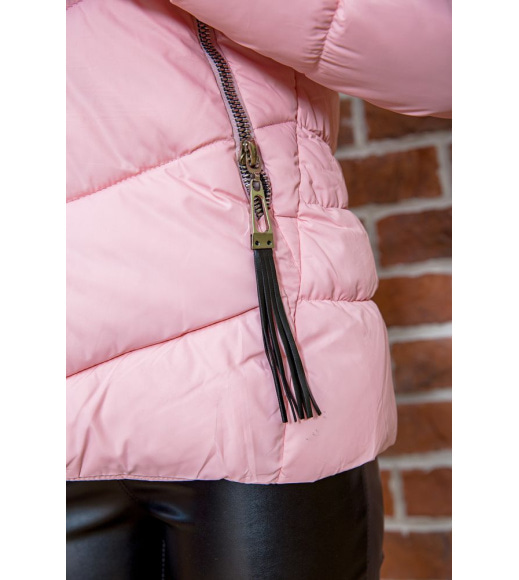 Женская демисезонная куртка, с капюшоном, розового цвета, 167R3838