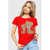 Футболка женские с принтом, цвет красный, 190R102