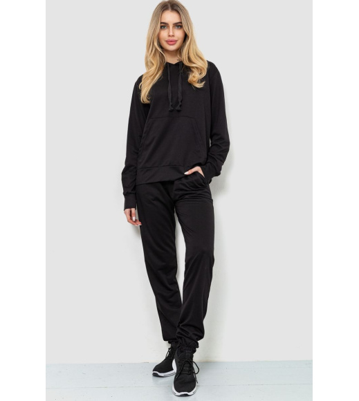 Спорт костюм женский двухнитка, цвет черный, 244R009
