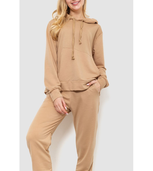 Спорт костюм женский двухнитка, цвет бежевый, 244R009