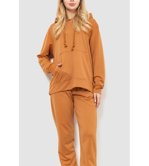 Спорт костюм женский двухнитка, цвет коричневый, 244R009