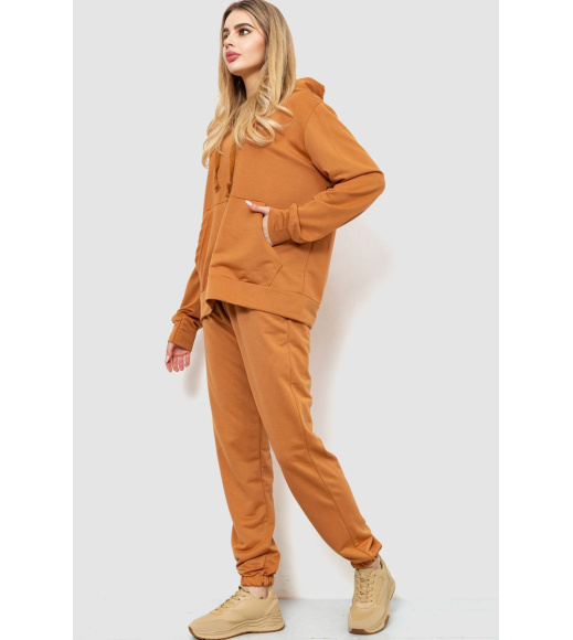 Спорт костюм женский двухнитка, цвет коричневый, 244R009