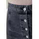 Джинсовая мини-юбка серого цвета, на пуговицах, 164R2220