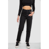 Джинсы женские однотонные, цвет черный, 244R3303