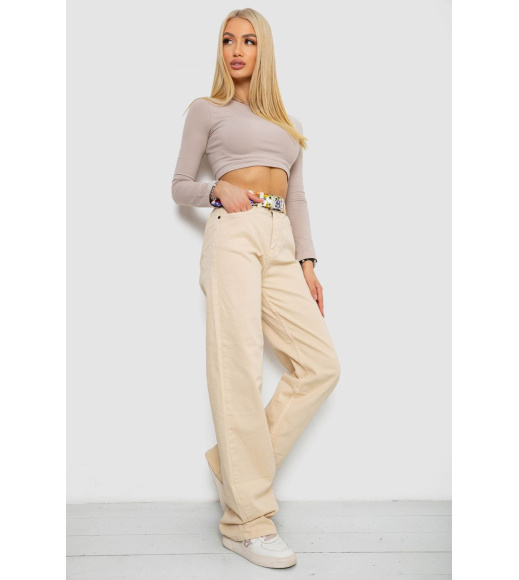 Джинсы женские, цвет светло-бежевый, 250R00160