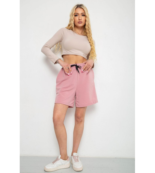 Шорты женские однотонные, цвет пудровый, 238R57907