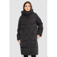 Пуховик женский удлиненный, цвет черный, 243R2303