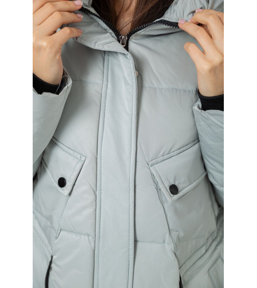 Пуховик женский удлиненный, цвет светло-оливковый, 243R2303