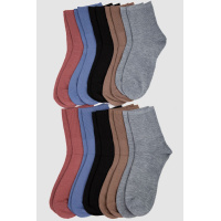 Комплект женских носков 10 пар 151RY102-1, цвет Бежевый;Джинс;Серый;Сливовый;Чёрный;