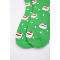 Жіночі новорічні шкарпетки, салатового кольору з принтом, 151R2326
