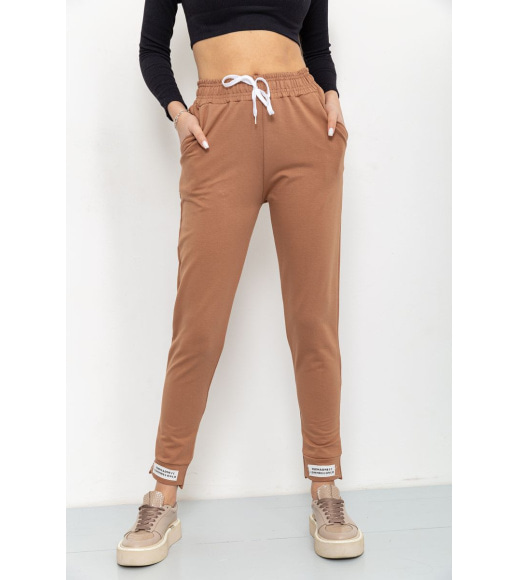 Спортивні штани жіночі демісезонні, колір коричневий, 226R025