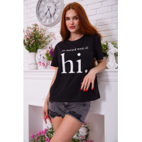 Женская футболка, черного цвета с принтом, 198R001