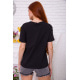 Женская футболка, черного цвета с принтом, 198R001