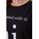 Женская футболка, черного цвета с принтом, 198R001