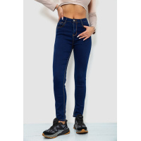 Джинсы женские однотонные стрейч, цвет синий, 244R108-1