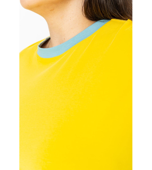 Футболка женская батал, цвет желто-голубой, 102R289-2