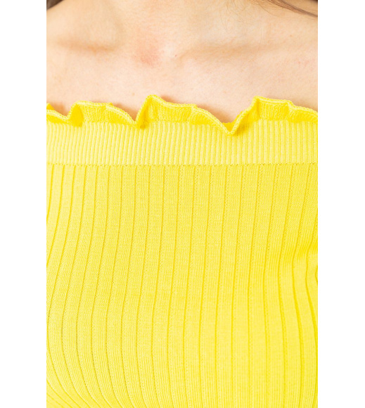 Топ жіночий нарядний в рубчик, колір жовтий, 204R020