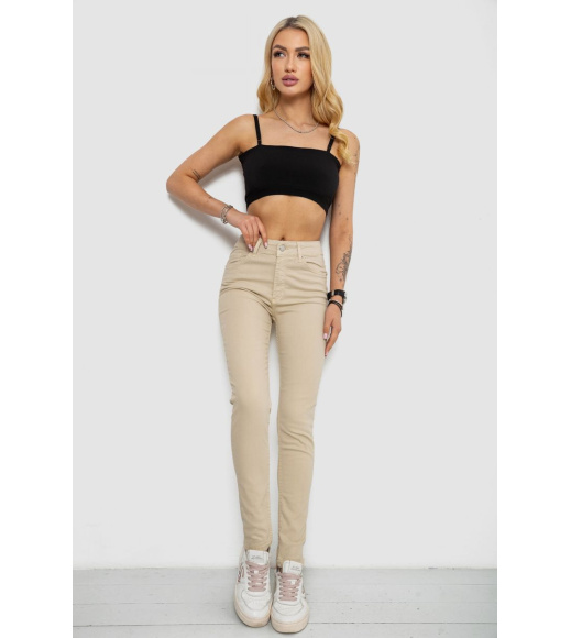 Джинсы женские, цвет светло-бежевый, 182R1633