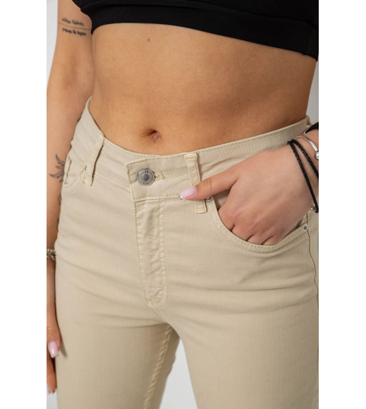 Джинсы женские, цвет светло-бежевый, 182R1633