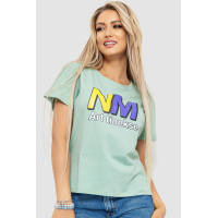 Футболка женская с принтом, цвет оливковый, 221R3007-1