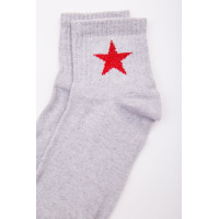 Женские носки, светло-серого цвета с принтом, 167R404