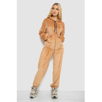 Спортивный костюм женский велюровый, цвет темно-бежевый, 238R107-1
