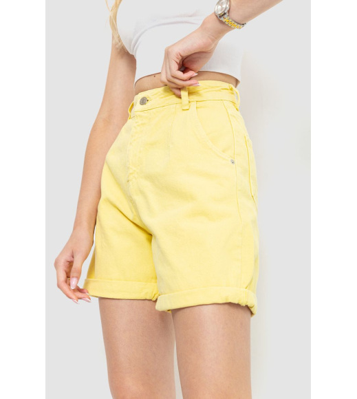 Джинсові шорти жіночі, колір жовтий, 214R1035