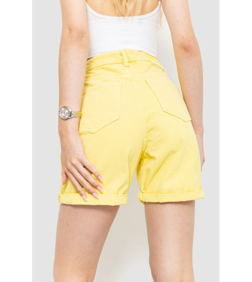 Джинсовые женские шорты, цвет желтый, 214R1035