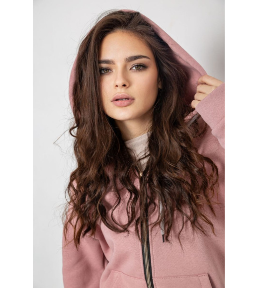 Спортивный костюм женский на флисе, цвет пудровый, 244R1555