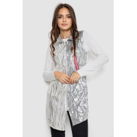 Платье на молнии в комплекте с лонгсливом, цвет серо-молочный, 247R16959