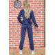 Женский костюм штаны + кофта, синего цвета в принт, 172R003-3