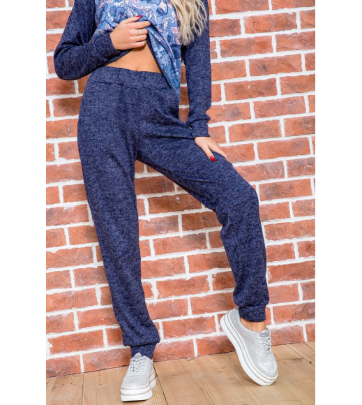 Женский костюм штаны + кофта, синего цвета в принт, 172R003-3