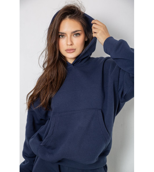 Спортивный костюм женский на флисе, цвет темно-синий, 241R2001-2