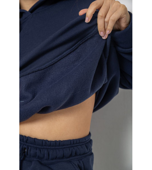Спортивный костюм женский на флисе, цвет темно-синий, 241R2001-2
