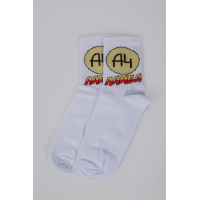 Мужские носки, белого цвета с принтом, 151R105