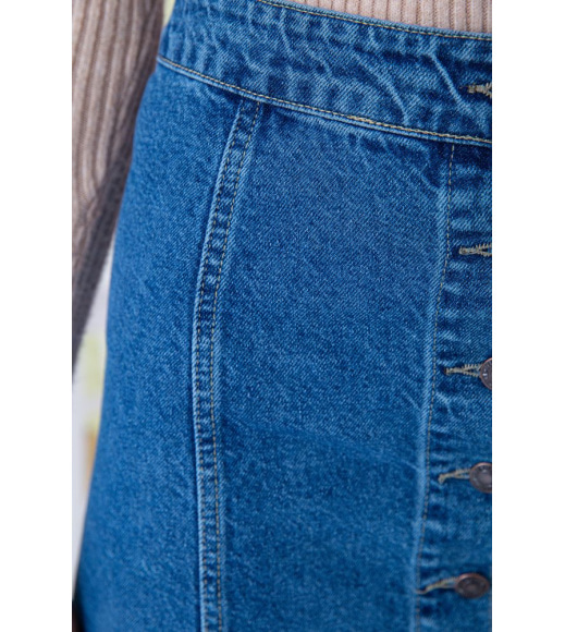 Джинсова міні-спідниця на ґудзиках, синього кольору, 164R2218