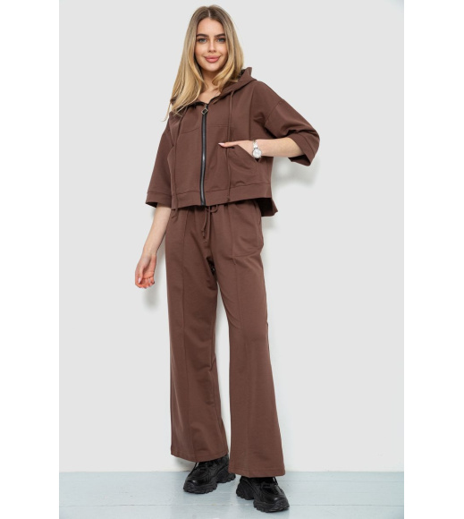 Спорт костюм женский двухнитка, цвет коричневый, 102R5247
