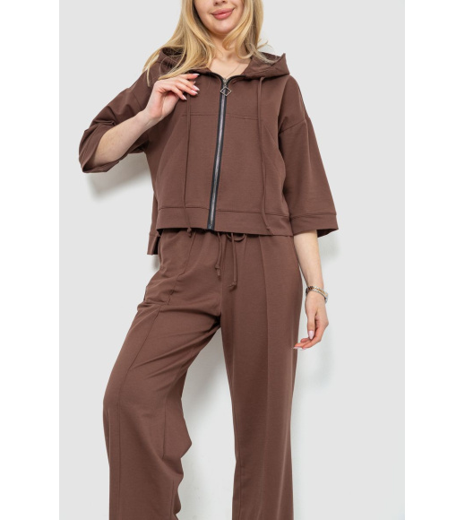 Спорт костюм женский двухнитка, цвет коричневый, 102R5247