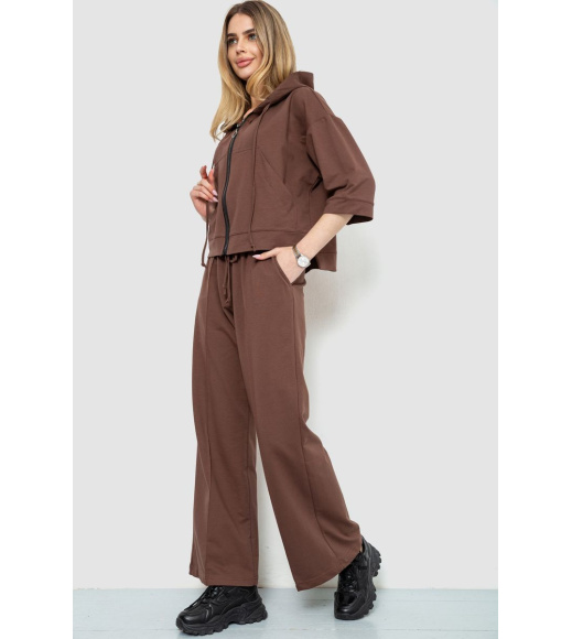 Спорт костюм женский двухнитка, цвет коричневый, 102R5247